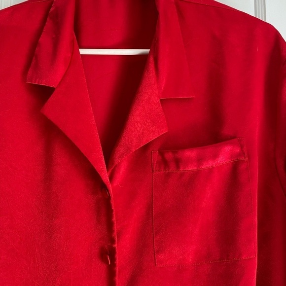 Delicates Red Long Sleeves Nightgown Top, size: XL - Picture 4 of 11